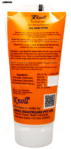 Knoll Spf 50 Sun Screen Lotion 60Ml